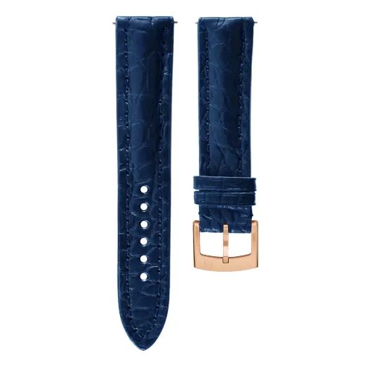 KOŽENÝ ŘEMÍNEK BIATEC Z PRAVÉHO KROKODÝLA | MODRÝ - 20 MM - STRAPS - ACCESSORIES