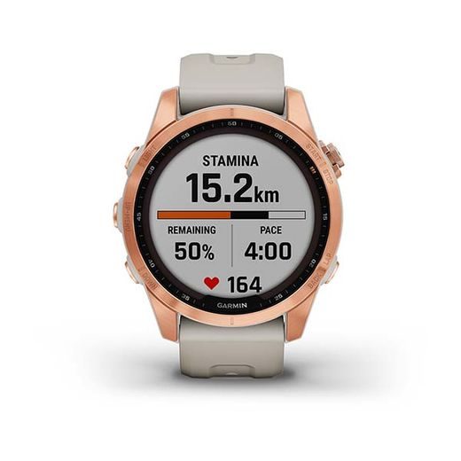 GARMIN FENIX 7S PRO SOLAR ROSE GOLD, SAND SILICONE BAND - 010-02539-11 - GARMIN - ZNAČKY