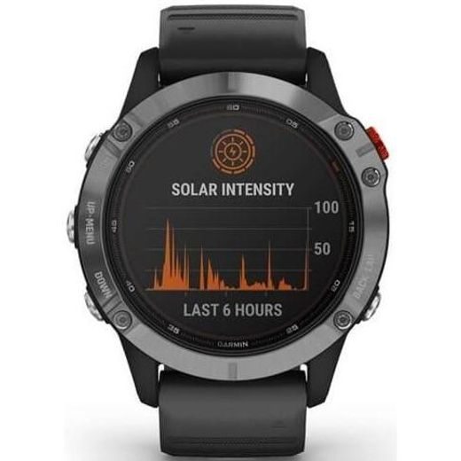 GARMIN FENIX6 SOLAR, SILVER/BLACK BAND 010-02410-00 - GARMIN - ZNAČKY