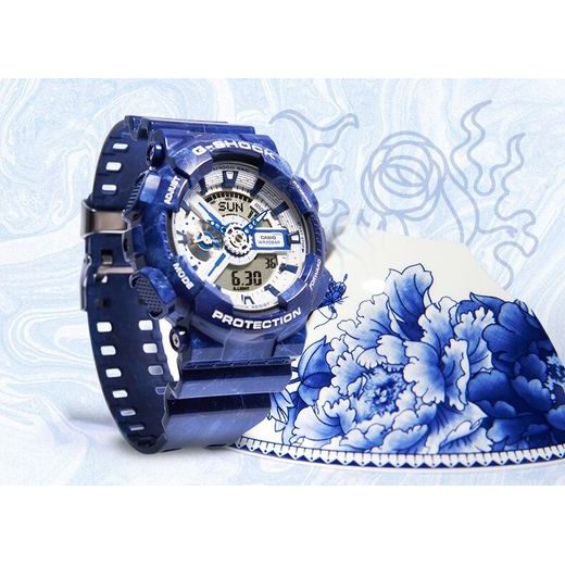 CASIO G-SHOCK GA-110BWP-2AER BLUE PORCELAIN EDITION - G-SHOCK - ZNAČKY