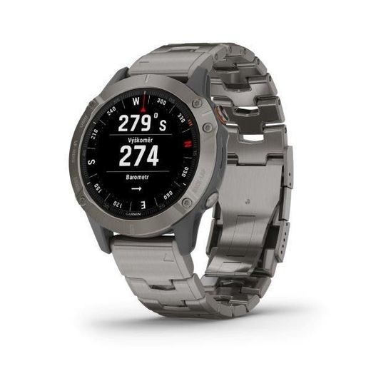 GARMIN FENIX6 PRO SAPPHIRE, TITANIUM/TITANIUM BAND (MAP/MUSIC) 010-02158-23 - GARMIN - ZNAČKY