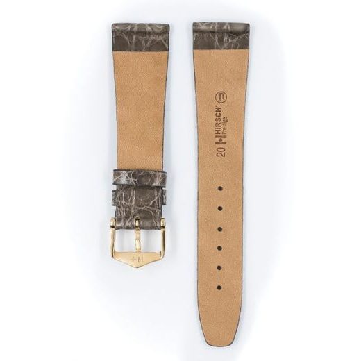 ŘEMÍNEK HIRSCH PRESTIGE 1 CROCODILE - ŠEDÝ, LESK - STRAPS - ACCESSORIES