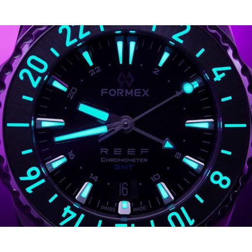 FORMEX REEF GMT AUTOMATIC CHRONOMETER BLACK DIAL WITH BLUE GMT - REEF - BRANDS