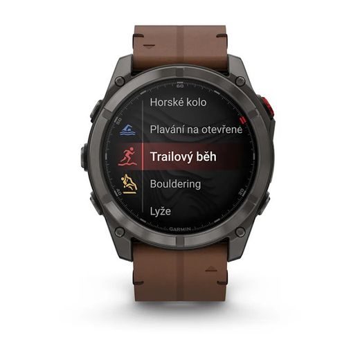 GARMIN FĒNIX® 8 PRO – 51 MM, AMOLED SAPPHIRE, CARBON GREY DLC TITANIUM S CHESTNUT KOŽENÝM ŘEMÍNKEM 010-03199-40 - FENIX 8 PRO 51MM - ZNAČKY
