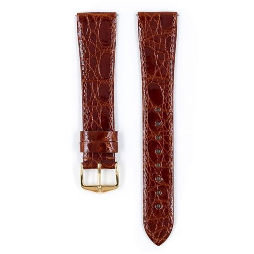 ŘEMÍNEK HIRSCH GENUINE CROCO 1 - ZLATOHNĚDÝ, LESK - STRAPS - ACCESSORIES