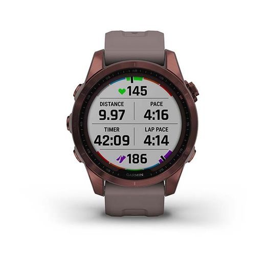 GARMIN FENIX 7S PRO SAPPHIRE SOLAR TITAN DARK BRONZE/ GRAY SILICONE BAND - 010-02539-29 - ARCHÍV