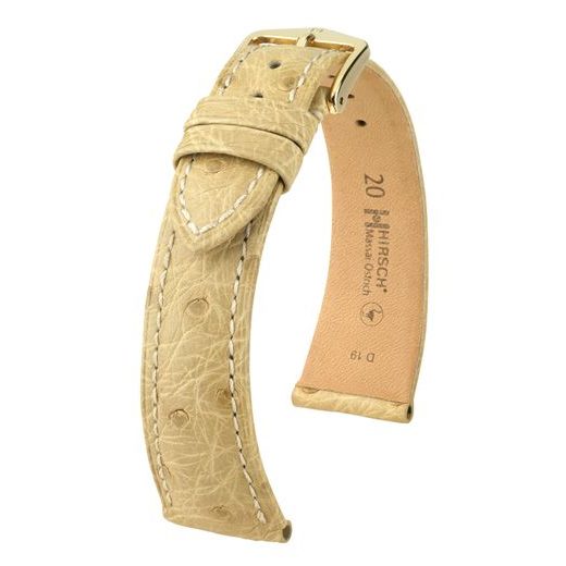 ŘEMÍNEK HIRSCH MASSAI OSTRICH 1 - BÉŽOVÝ - STRAPS - ACCESSORIES