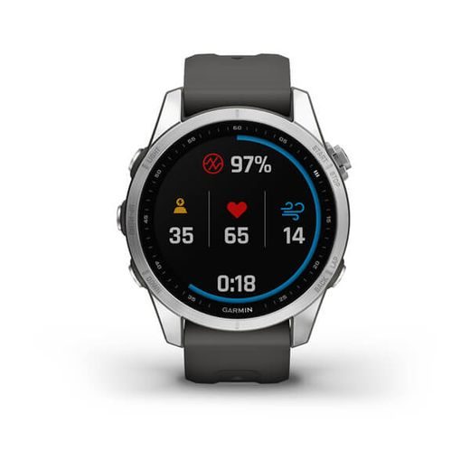 GARMIN FENIX 7S GLASS SILVER / GRAPHITE SILICONE BAND - 010-02539-01 - FENIX 7S - ZNAČKY