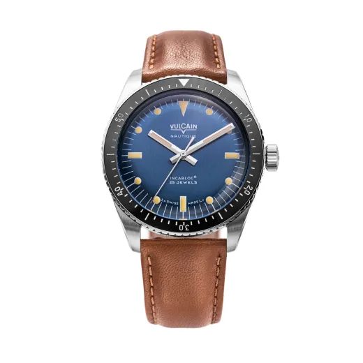 VULCAIN SKINDIVER NAUTIQUE BLUE WITH KHAKI BROWN LUM - SKINDIVER NAUTIQUE - BRANDS