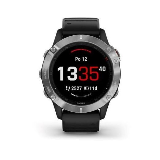 GARMIN FENIX6 GLASS, SILVER/BLACK BAND 010-02158-00 - GARMIN - ZNAČKY