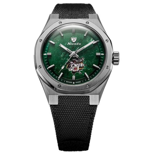NIVADA GRENCHEN F77 TITANIUM GREEN AVENTURINE OPEN HEART MK2 - 38MM - F77 - ZNAČKY