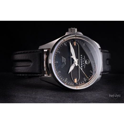 VOSTOK EUROPE LIMITOVANÁ EDICE EMBÉČKA AUTOMATIC LINE NH35-325A498 - ČERNÝ KOŽENÝ ŘEMÍNEK - EMBÉČKA - ZNAČKY