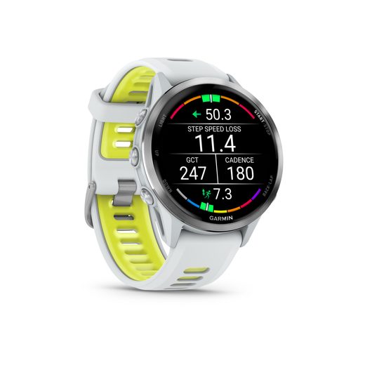 GARMIN FORERUNNER® 970 TITANOVÁ LUNETA WHITESTONE A POLOPRŮHLEDNÝ ŘEMÍNEK WHITESTONE/AMP YELLOW 010-02969-11 - FORERUNNER 970 - ZNAČKY