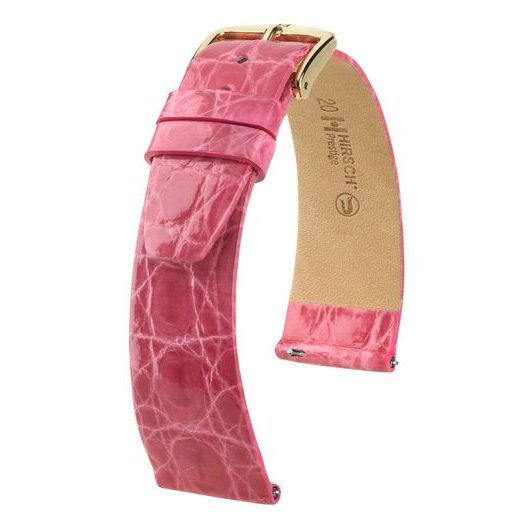 ŘEMÍNEK HIRSCH PRESTIGE CROCODILE - TMAVĚ RŮŽOVÝ - ŘEMÍNKY - OSTATNÍ