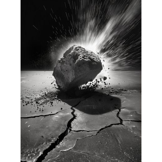 NIVADA GRENCHEN F77 BLACK CERAMIC METEORITE - F77 - ZNAČKY