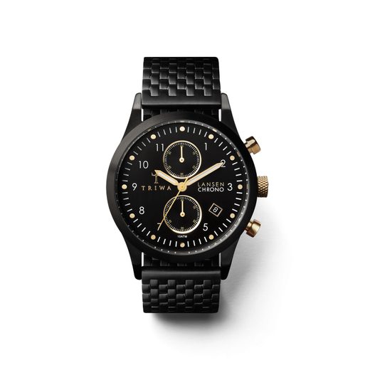 TRIWA MIDNIGHT LANSEN CHRONO BLACK BRACE TW-LCST108-BR020101 - ARCHÍV