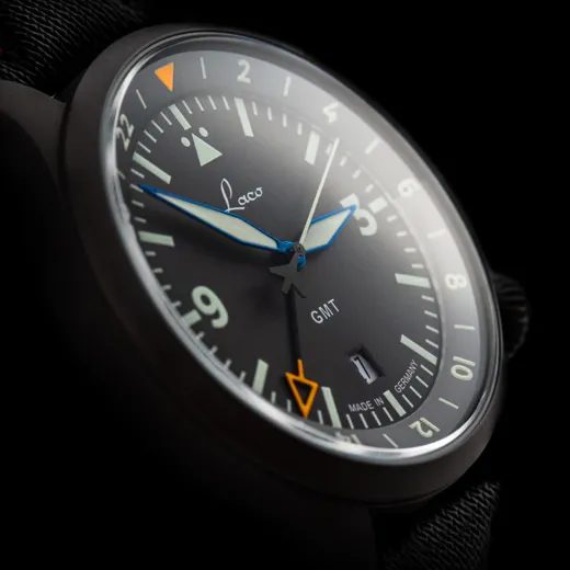 LACO FLIEGER FRANKFURT GMT SCHWARZ - PILOT SPECIAL MODELS - BRANDS