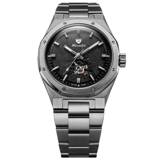 NIVADA GRENCHEN F77 TITANIUM METEORITE OPEN HEART MK2 - 38 MM - F77 - BRANDS