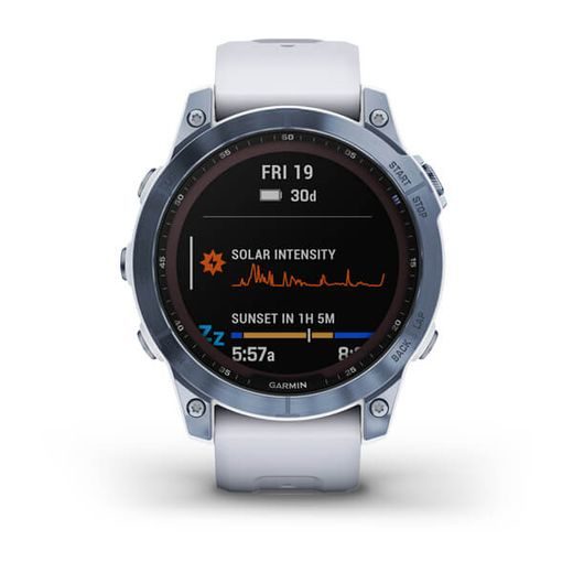 GARMIN FENIX 7 SAPPHIRE SOLAR TITAN BLUE/ WHITE SILICONE BAND - 010-02540-25 - FENIX 7 - ZNAČKY