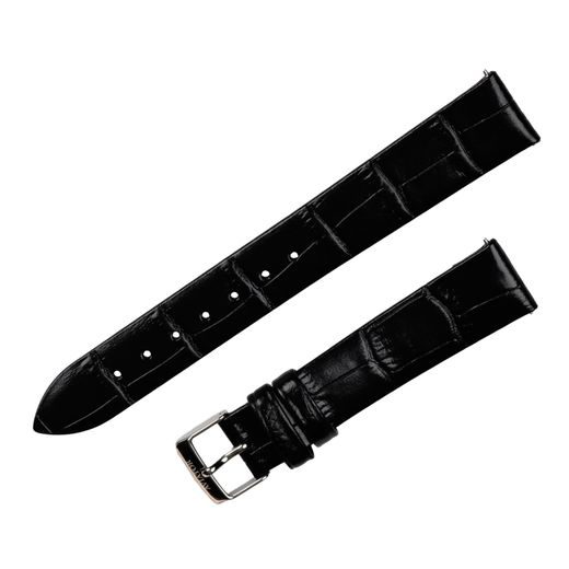 BLACK LEATHER STRAP AVIATOR FOR DOUGLAS MOONFLIGHT V.1.33.0.252.4 - GLOSSY BUCKLE - STRAPS - ACCESSORIES