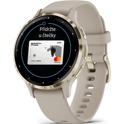GARMIN VENU® 3S CREAM GOLD / FRENCH GRAY, SILICONE BAND 010-02785-02 - VENU - ZNAČKY