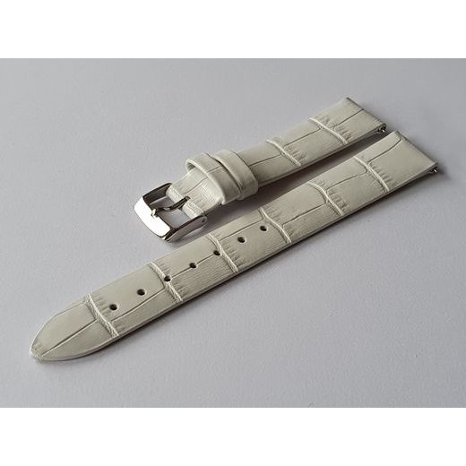 WHITE LEATHER STRAP AVIATOR FOR DOUGLAS MOONFLIGHT V.1.33.0.250.4 - SHINY BUCKLE - STRAPS - ACCESSORIES