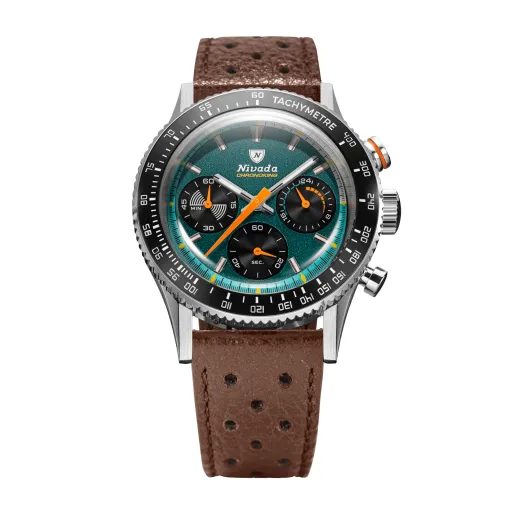 NIVADA GRENCHEN CHRONOKING MECAQUARTZ RACING GREEN - INTER. BEZEL - CHRONOMASTER - ZNAČKY