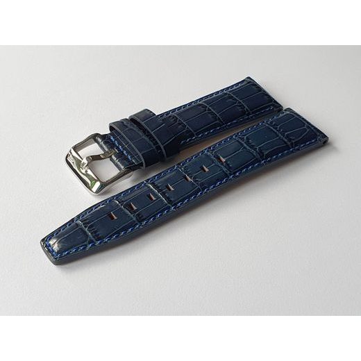 KOŽENÝ ŘEMÍNEK VOSTOK EUROPE CROCO PRO GAZ 14 LIMOUSINE NH35-565A594 - 23 MM/MODRÝ/LESKLÁ SPONA - ŘEMÍNKY - OSTATNÍ