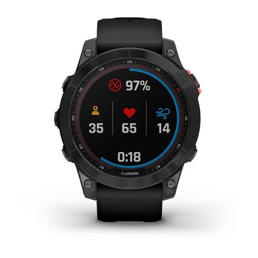 GARMIN FENIX 7 SOLAR GRAY/BLACK SILICONE BAND - 010-02540-11 - FENIX 7 - BRANDS