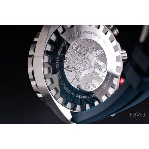 VOSTOK EUROPE ALMAZ MULTIFUNCTIONAL LINE YM26-320A652 - MODRÝ GUMOVÝ ŘEMÍNEK - ALMAZ SPACE STATION - ZNAČKY