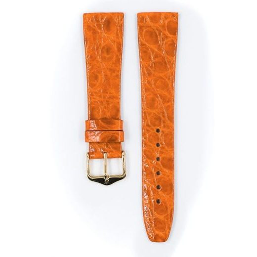 ŘEMÍNEK HIRSCH PRESTIGE 1 CROCODILE - ORANŽOVÝ, LESK - ŘEMÍNKY - OSTATNÍ