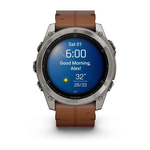 GARMIN FENIX® 8 – 51 MM, AMOLED SAPPHIRE, TITANIUM / BROWN LEATHER BAND 010-02905-40 - FENIX 8 51MM - ZNAČKY