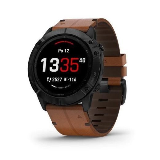 GARMIN FENIX6X PRO SAPPHIRE, BLACKDLC/BROWNLEATHER BAND (MAP/MUSIC) 010-02157-14 - GARMIN - ZNAČKY