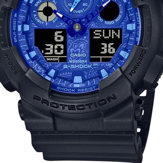 CASIO G-SHOCK GA-100BP-1AER BLUE PAISLEY SERIES - G-SHOCK - ZNAČKY