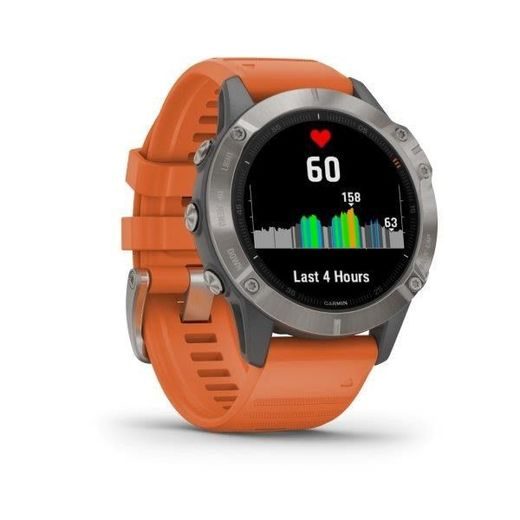 GARMIN FENIX6 PRO SAPPHIRE, TITANIUM/ORANGE BAND (MAP/MUSIC) 010-02158-14 - GARMIN - ZNAČKY