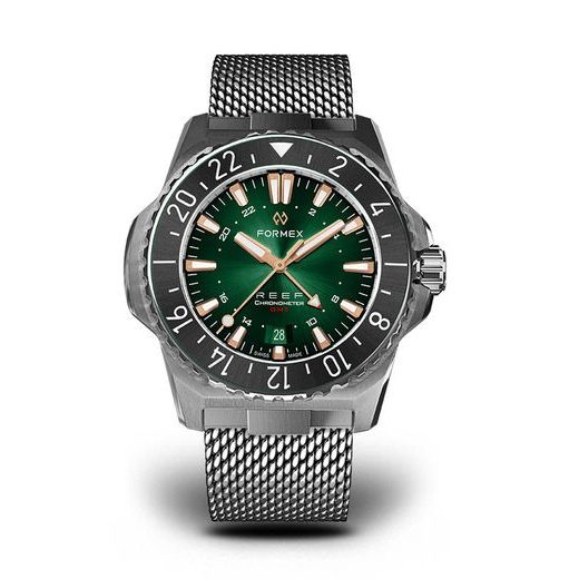 FORMEX REEF GMT AUTOMATIC CHRONOMETER GREEN DIAL WITH ROSE GOLD - REEF - BRANDS