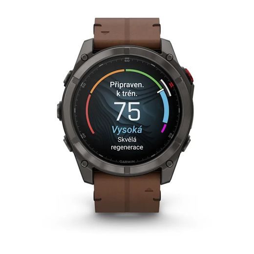 GARMIN FĒNIX® 8 PRO – 51 MM, AMOLED SAPPHIRE, CARBON GREY DLC TITANIUM S CHESTNUT KOŽENÝM ŘEMÍNKEM 010-03199-40 - FENIX 8 PRO 51MM - ZNAČKY