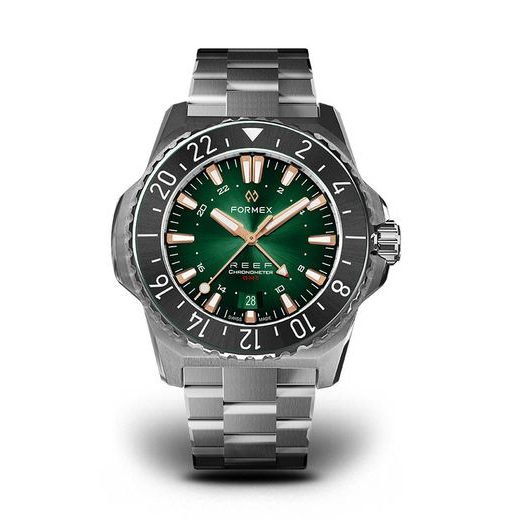 FORMEX REEF GMT AUTOMATIC CHRONOMETER GREEN DIAL WITH ROSE GOLD - REEF - BRANDS