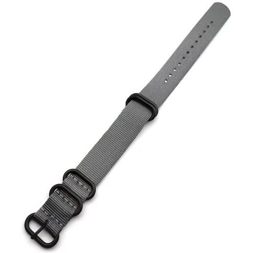 NATO ZULU STRAP GREY (BLACK BUCKLE) - STRAPS - ACCESSORIES