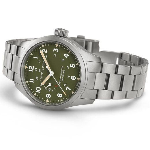 HAMILTON KHAKI FIELD MECHANICAL POWER RESERVE 40 MM H69509160 - KHAKI FIELD - ZNAČKY