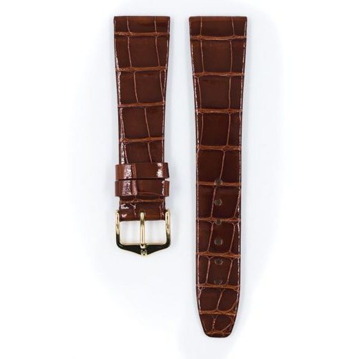 ŘEMÍNEK HIRSCH PRESTIGE 1 ALLIGATOR - ZLATOHNĚDÝ, LESK - STRAPS - ACCESSORIES