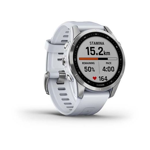 GARMIN FENIX 7S PRO GLASS SILVER / WHITE SILICONE BAND - 010-02539-03 - GARMIN - BRANDS