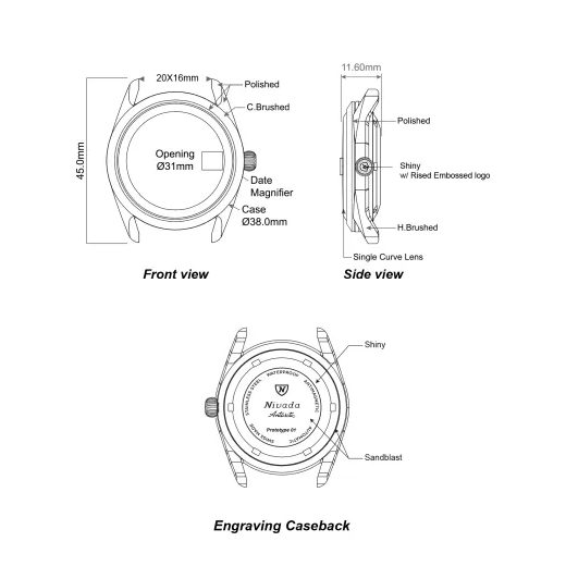 NIVADA GRENCHEN ANTARCTIC SPIDER BLACK 38 MM - ANTARCTIC - BRANDS