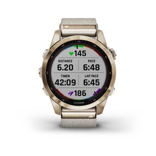 GARMIN FENIX 7S PRO SAPPHIRE SOLAR TITAN ROSE GOLD/ LIMESTONE LEATHER BAND - 010-02539-35 (2) - FENIX 7S - BRANDS