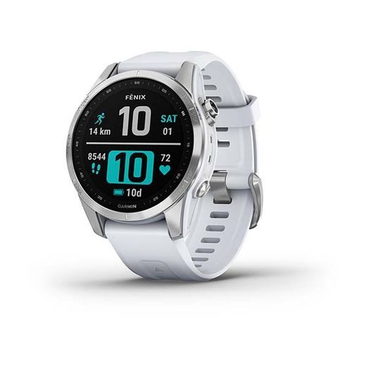 GARMIN FENIX 7S PRO GLASS SILVER / WHITE SILICONE BAND - 010-02539-03 - GARMIN - BRANDS