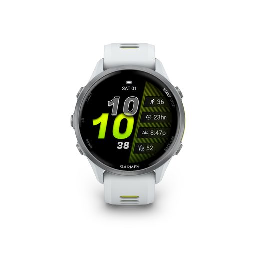 GARMIN FORERUNNER® 970 TITANOVÁ LUNETA WHITESTONE A POLOPRŮHLEDNÝ ŘEMÍNEK WHITESTONE/AMP YELLOW 010-02969-11 - FORERUNNER 970 - ZNAČKY
