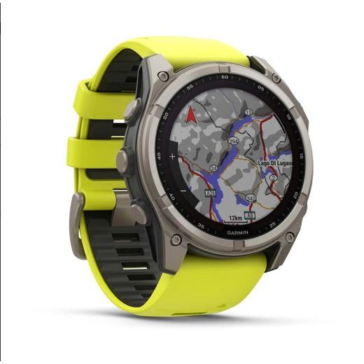 GARMIN FENIX® 8 – 51 MM, SOLAR, SAPPHIRE SAPPHIRE, TITANIUM S YELLOW/GRAPHITE SILIKONOVÝM ŘEMÍNKEM 010-02907-21 - FENIX 8 51MM - ZNAČKY
