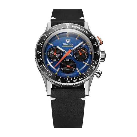 NIVADA GRENCHEN CHRONOKING MECAQUARTZ RACING BLUE - INTER. BEZEL - CHRONOMASTER - ZNAČKY