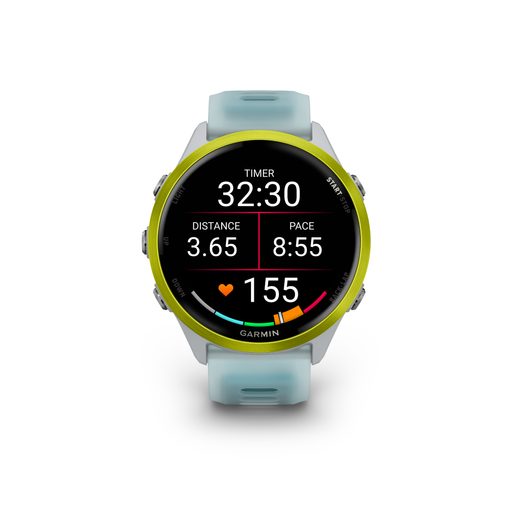FORERUNNER® 570 - 47MM AMP YELLOW ALUMINUM BEZEL, TRANSLUCENT WHITESTONE/TURQUOISE STRAP 010-02971-01 - FORERUNNER 570 - BRANDS