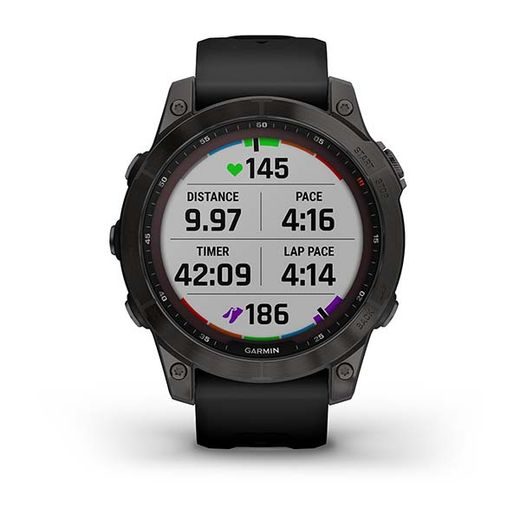 GARMIN FENIX 7 SAPPHIRE SOLAR TITAN BLACK/ BLACK SILICONE BAND - 010-02540-35 - FENIX 7 - ZNAČKY